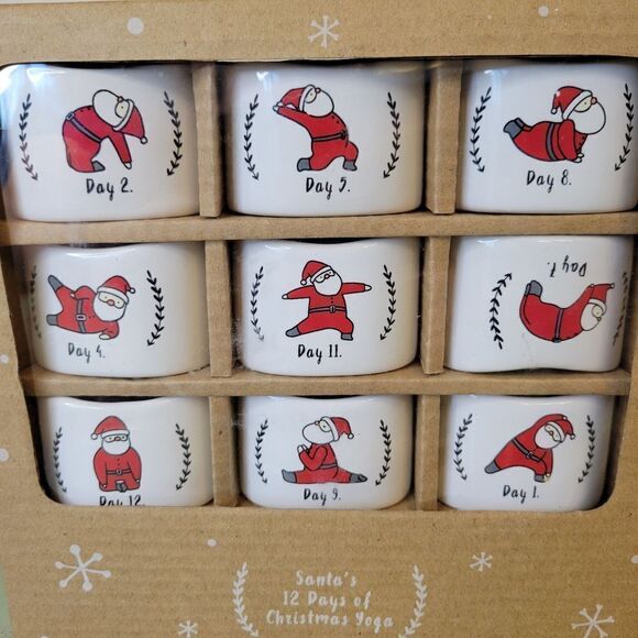 Magenta New Santa's 12 Days of Christmas Yoga Napkin Rings - Picture 12 of 14